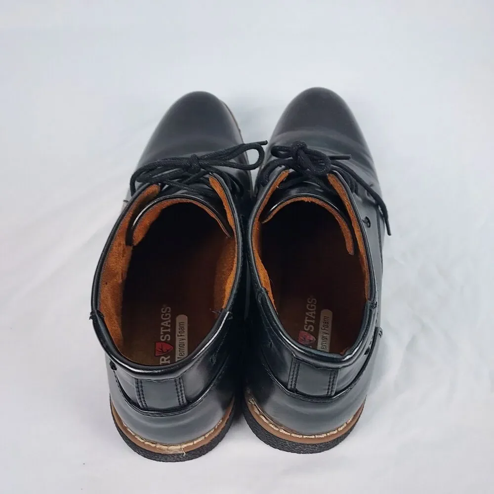 Deer Stags Zeus Chukka Boots Mens 7 Black Leather Lace Up Casual